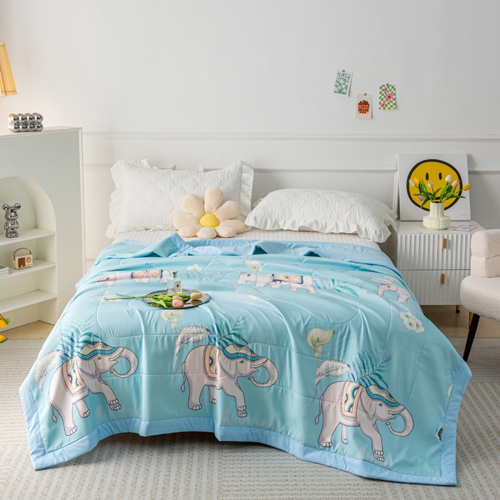 91家纺网 家纺一手货源 找家纺 美丽折家纺 2026新款乳胶被夏凉被空调被 泰象