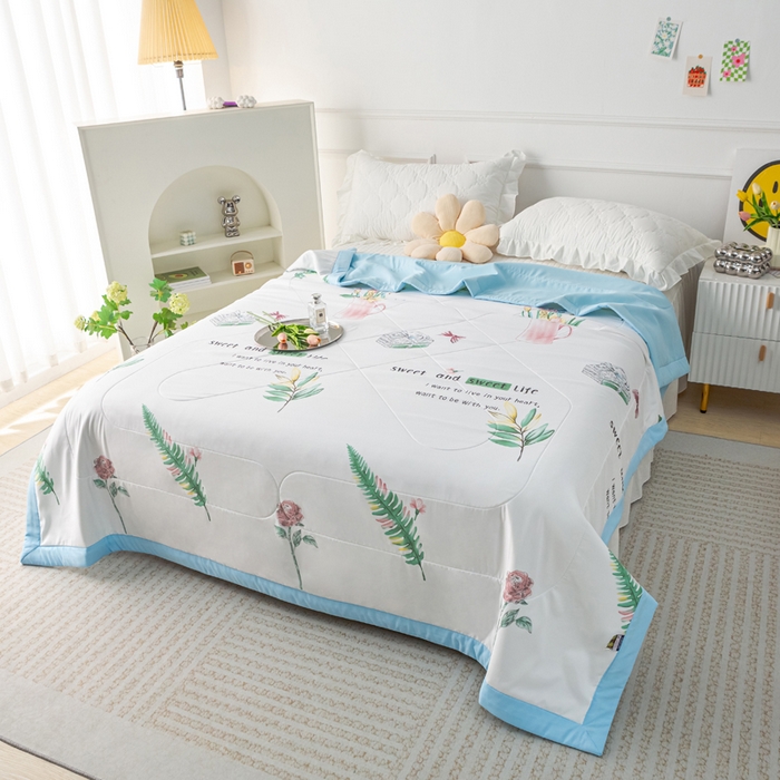 91家纺网 家纺一手货源 找家纺 美丽折家纺 2026新款乳胶被夏凉被空调被 幸福花瓶