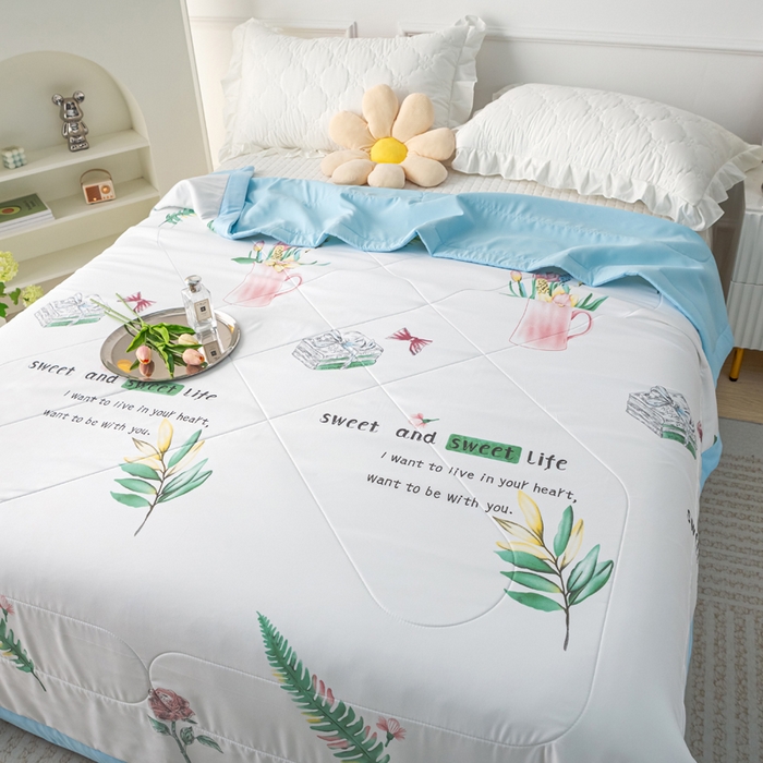 91家纺网 家纺一手货源 找家纺 美丽折家纺 2026新款乳胶被夏凉被空调被 幸福花瓶