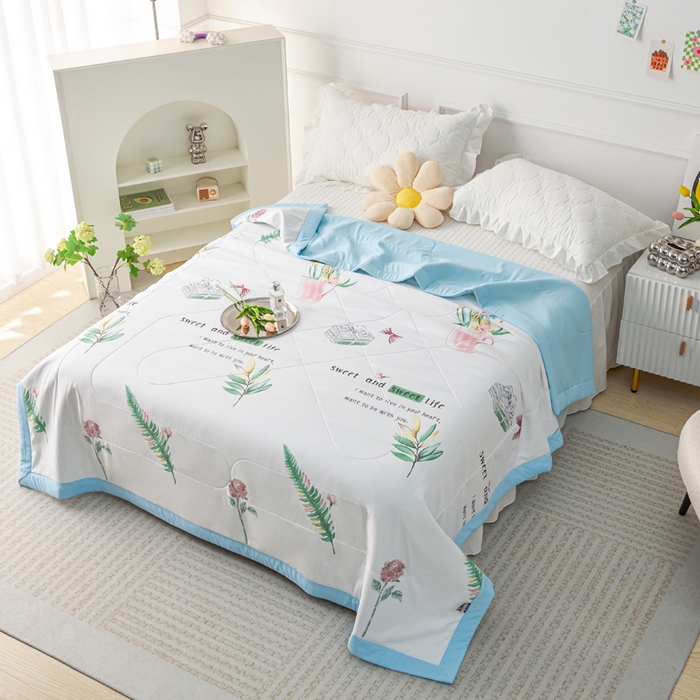 91家纺网 家纺一手货源 找家纺 美丽折家纺 2026新款乳胶被夏凉被空调被 幸福花瓶