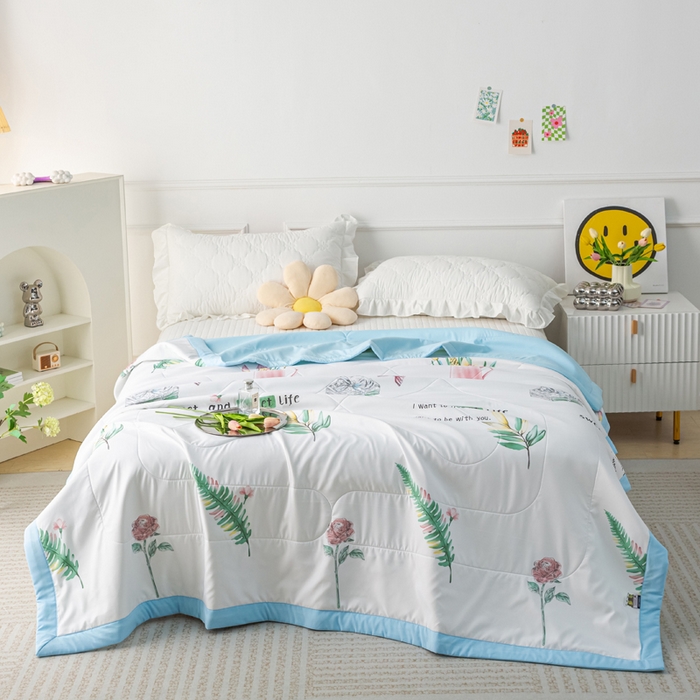 91家纺网 家纺一手货源 找家纺 美丽折家纺 2026新款乳胶被夏凉被空调被 幸福花瓶