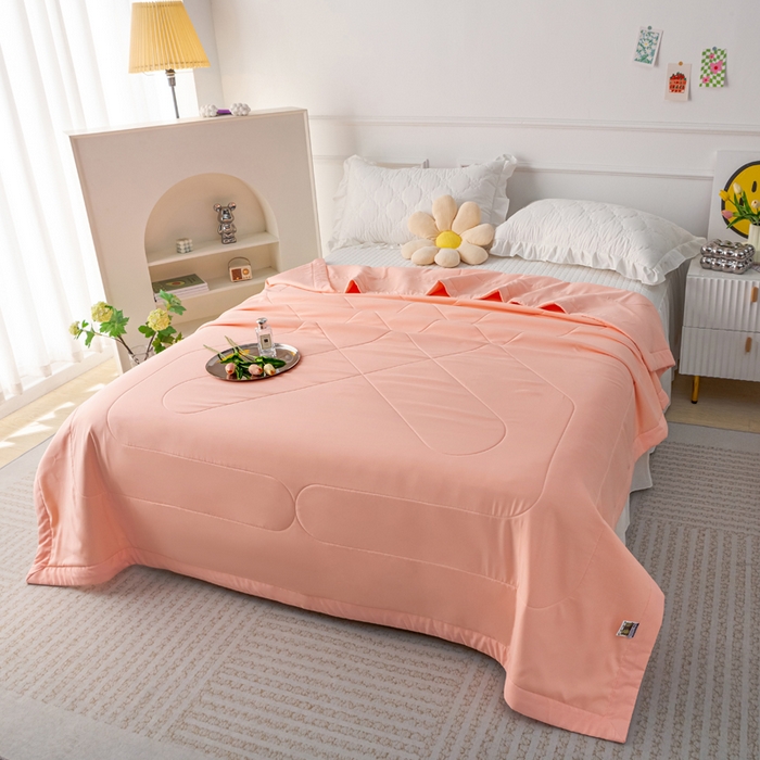 91家纺网 家纺一手货源 找家纺 美丽折家纺 2026新款乳胶被夏凉被空调被 玉色