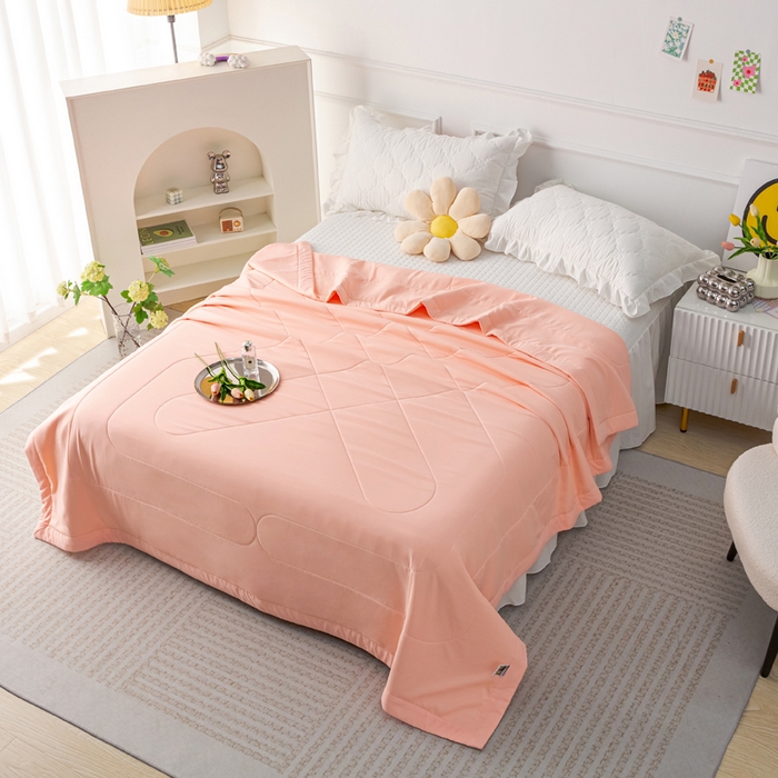 91家纺网 家纺一手货源 找家纺 美丽折家纺 2026新款乳胶被夏凉被空调被 玉色