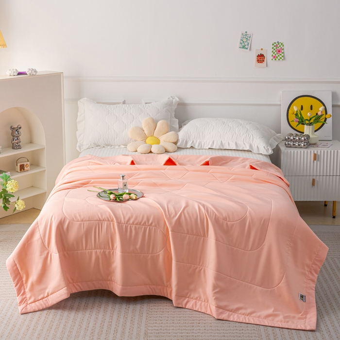 91家纺网 家纺一手货源 找家纺 美丽折家纺 2026新款乳胶被夏凉被空调被 玉色