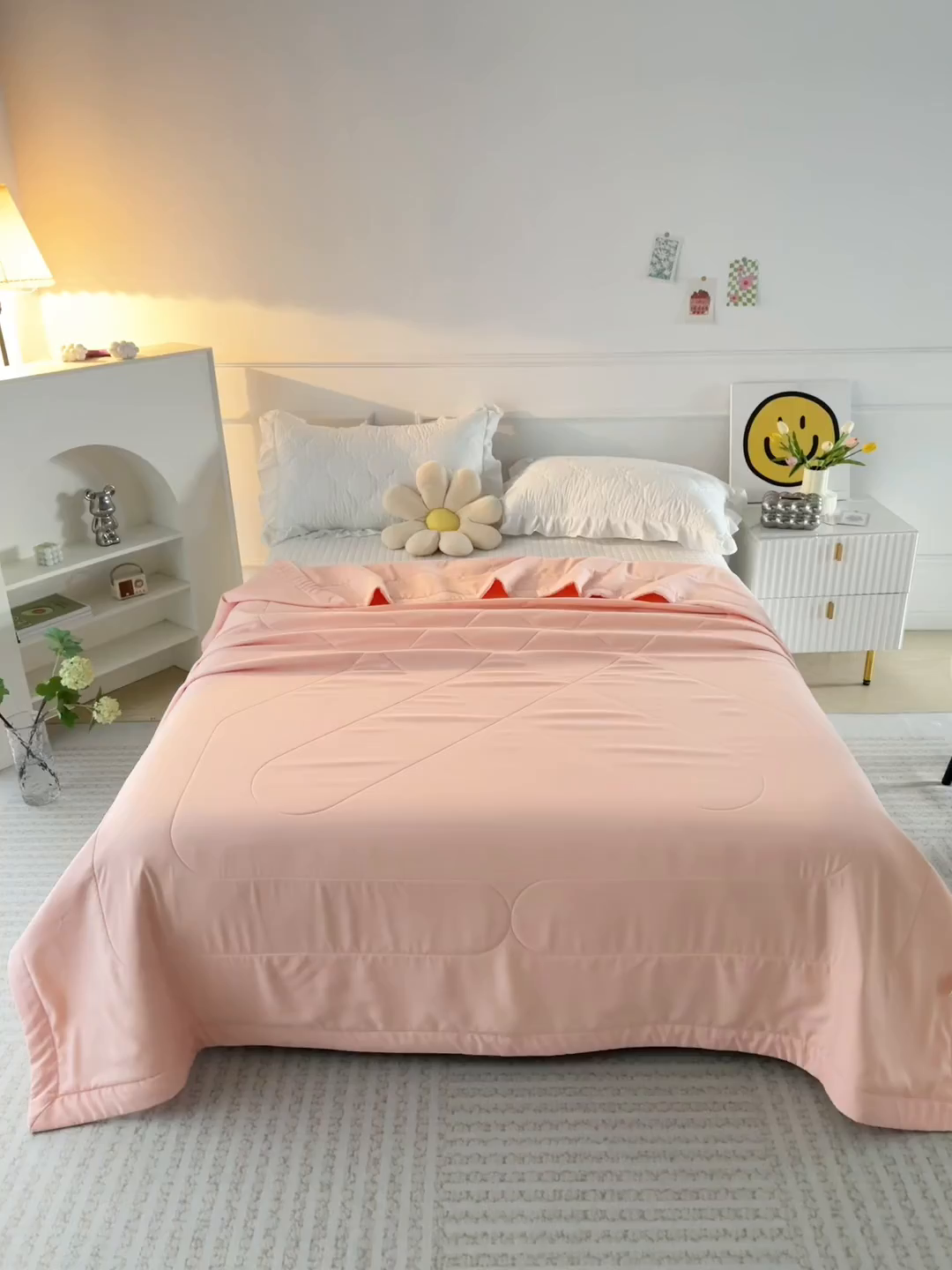 91家纺网 家纺一手货源 找家纺 美丽折家纺 2026新款乳胶被夏凉被空调被 玉色