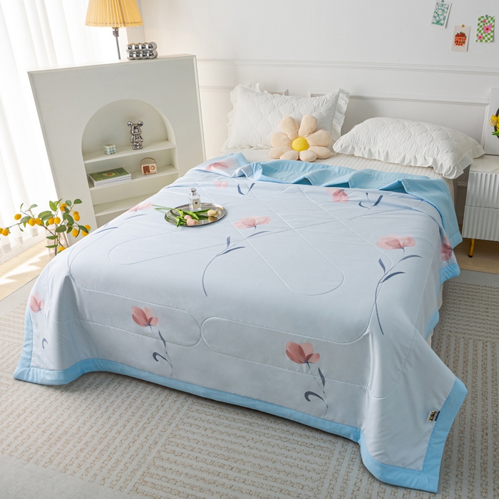 91家纺网 家纺一手货源 找家纺 美丽折家纺 2026新款乳胶被夏凉被空调被 郁金香