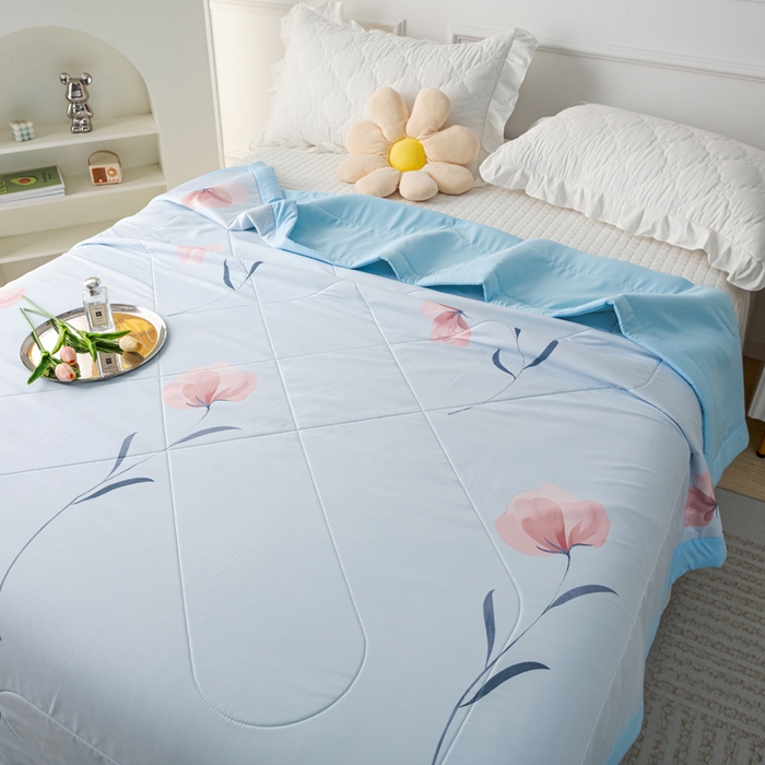 91家纺网 家纺一手货源 找家纺 美丽折家纺 2026新款乳胶被夏凉被空调被 郁金香