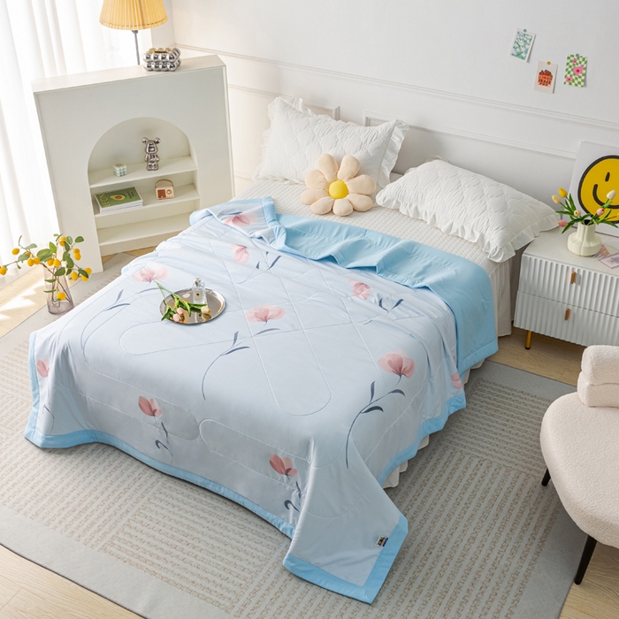 91家纺网 家纺一手货源 找家纺 美丽折家纺 2026新款乳胶被夏凉被空调被 郁金香