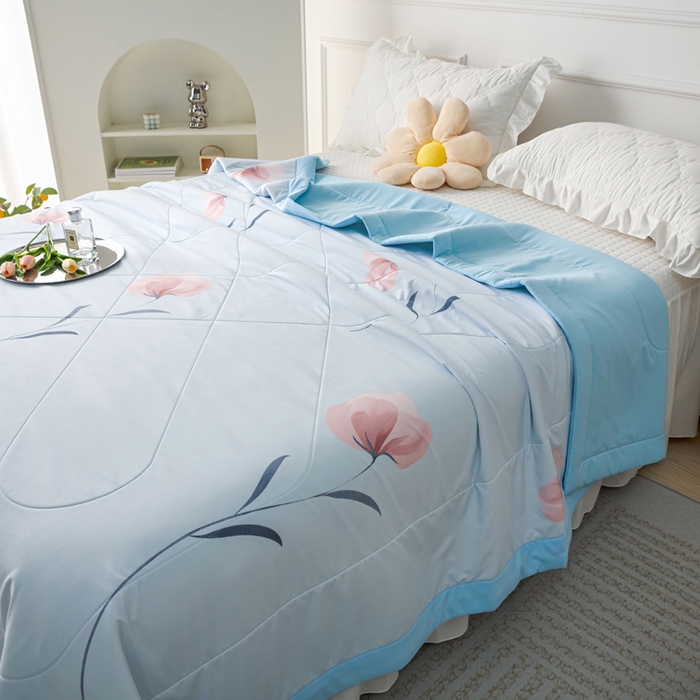 91家纺网 家纺一手货源 找家纺 美丽折家纺 2026新款乳胶被夏凉被空调被 郁金香