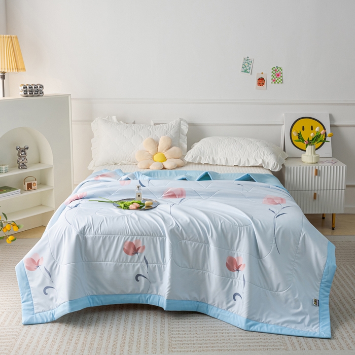 91家纺网 家纺一手货源 找家纺 美丽折家纺 2026新款乳胶被夏凉被空调被 郁金香