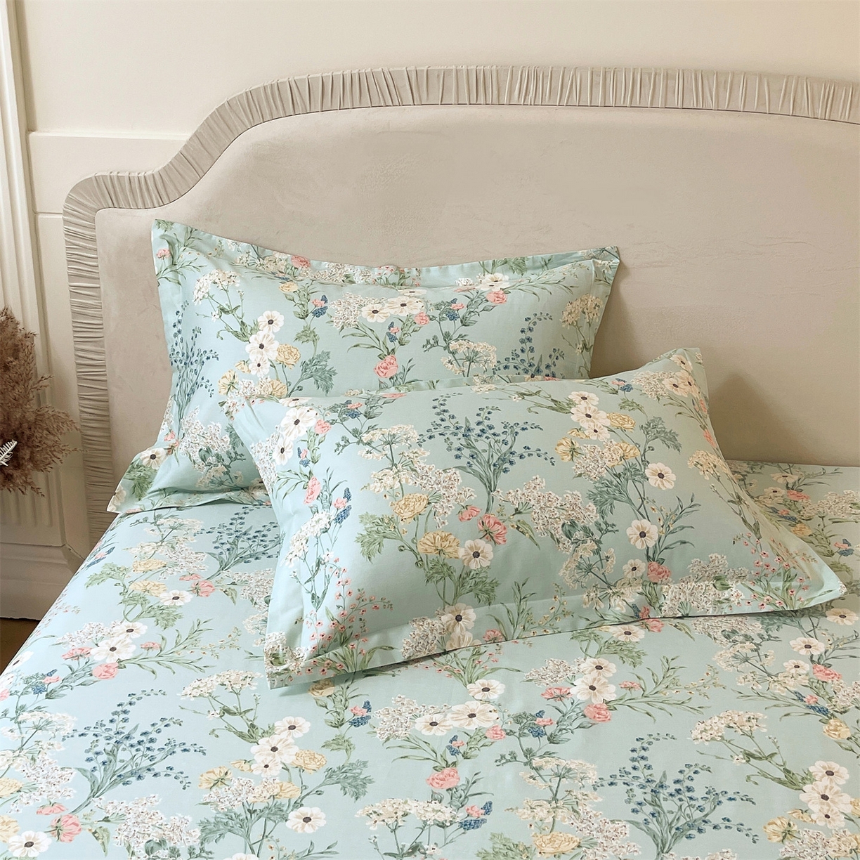 91家纺网 家纺一手货源 找家纺 （总）宝齐莱家纺 2026新款全棉纯棉13372印花单枕套枕套单件