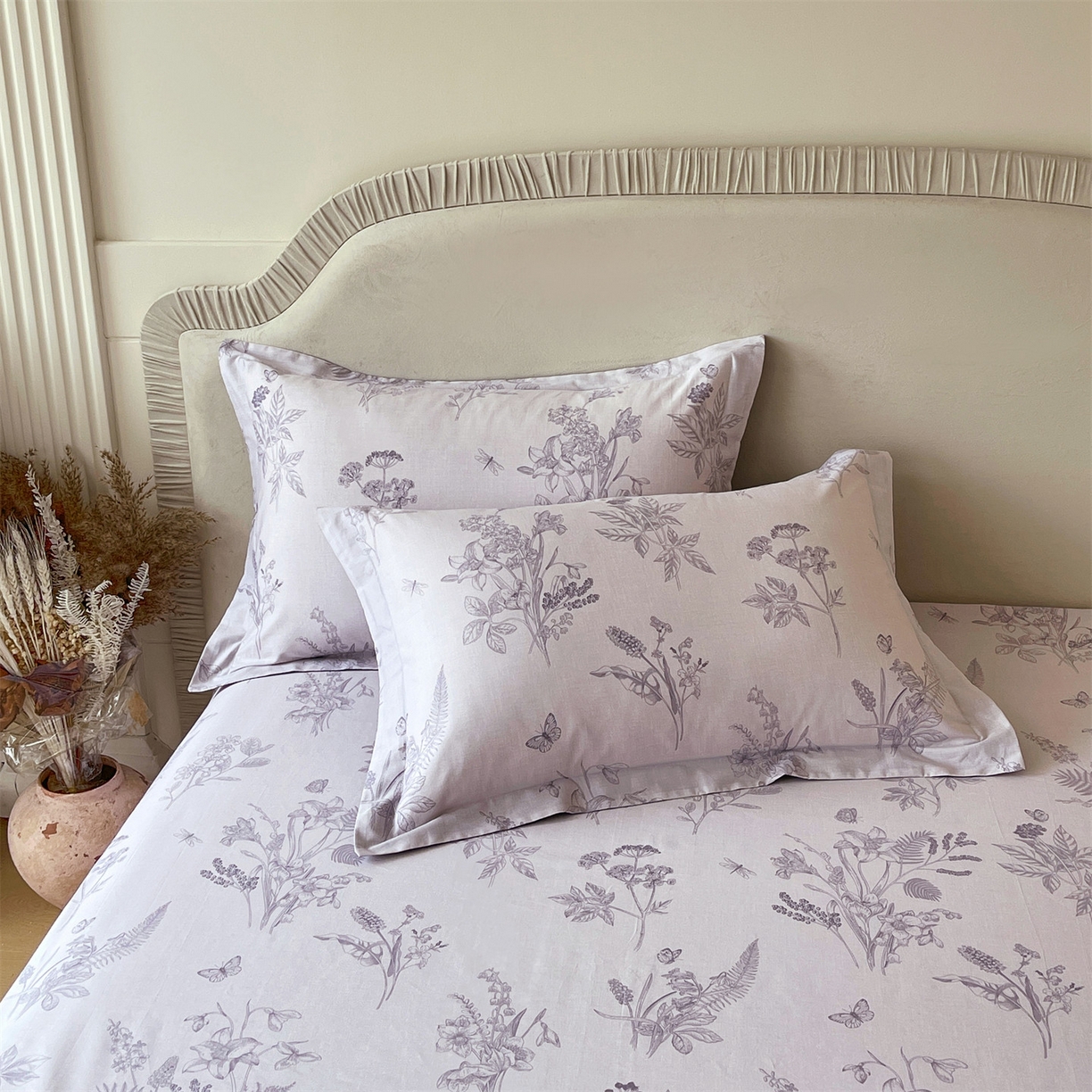 91家纺网 家纺一手货源 找家纺 （总）宝齐莱家纺 2026新款全棉纯棉13372印花单枕套枕套单件