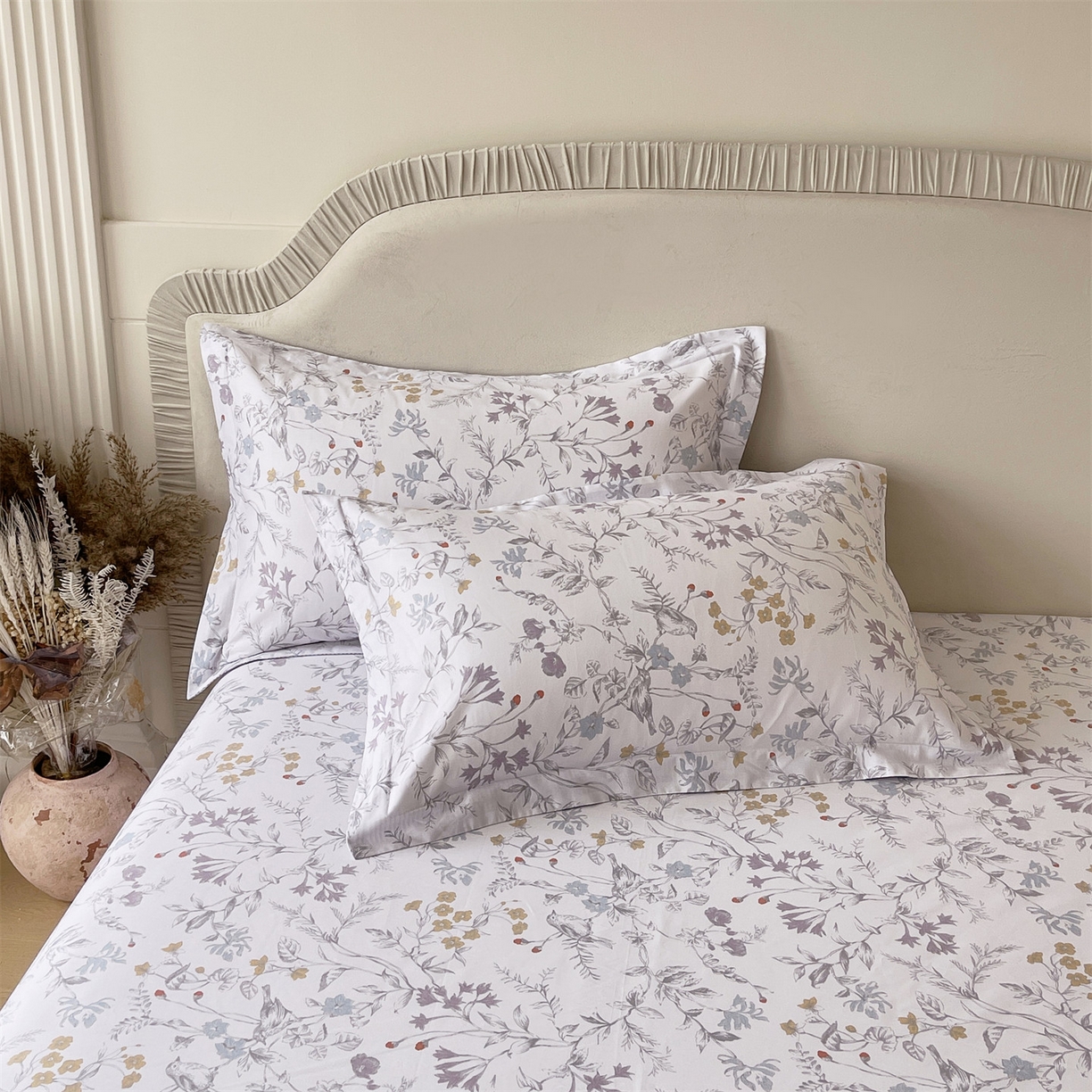 91家纺网 家纺一手货源 找家纺 （总）宝齐莱家纺 2026新款全棉纯棉13372印花单枕套枕套单件