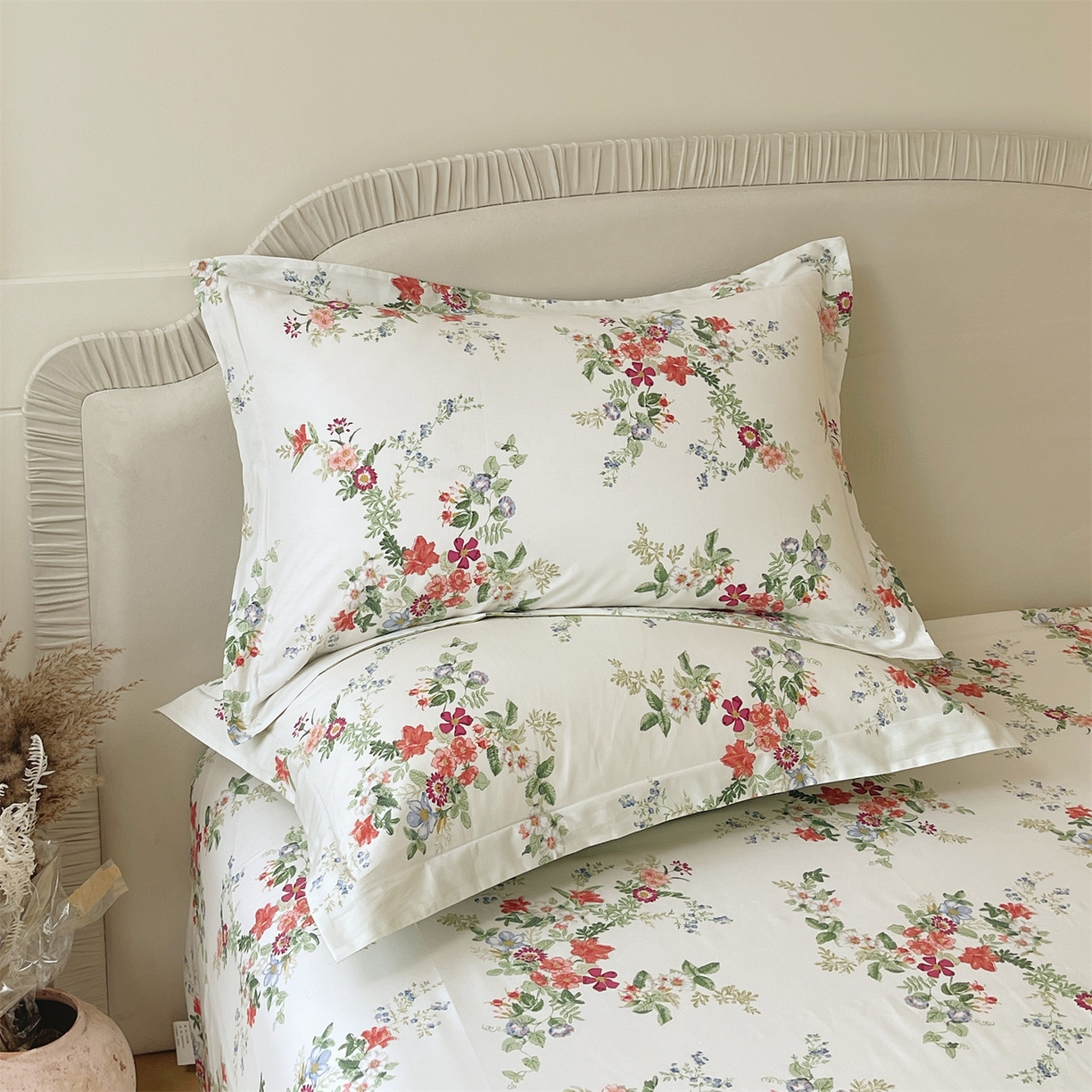 91家纺网 家纺一手货源 找家纺 宝齐莱家纺 2026新款全棉纯棉13372印花单枕套枕套单件 香榭丽