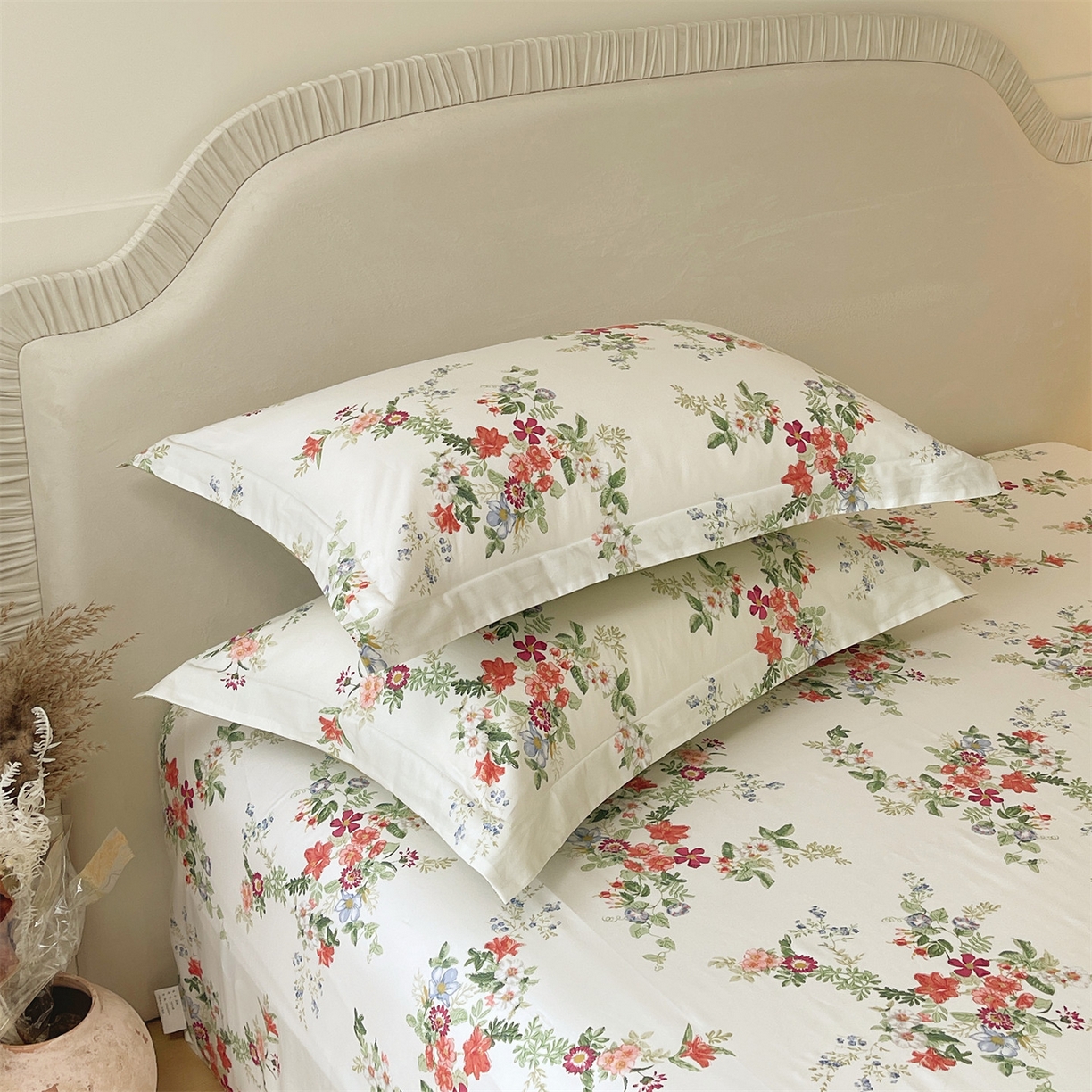 91家纺网 家纺一手货源 找家纺 宝齐莱家纺 2026新款全棉纯棉13372印花单枕套枕套单件 香榭丽