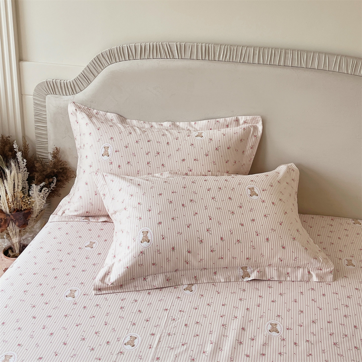 宝齐莱家纺 2026新款全棉纯棉13372印花单枕套枕套单件 小确幸