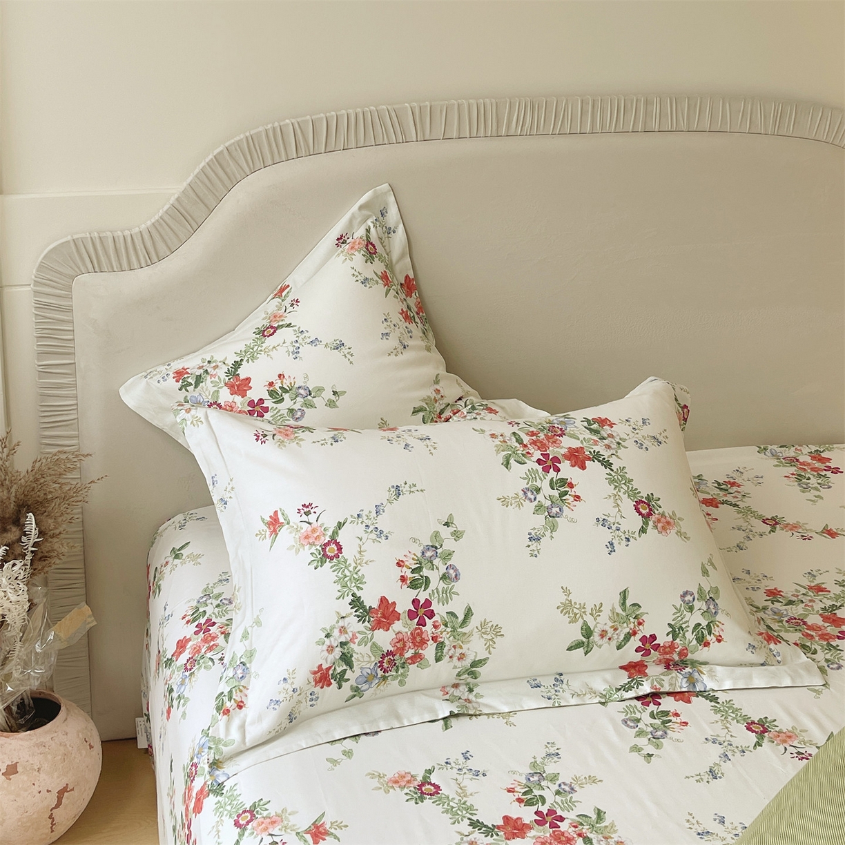 91家纺网 家纺一手货源 找家纺 宝齐莱家纺 2026新款全棉纯棉13372印花单枕套枕套单件 香榭丽