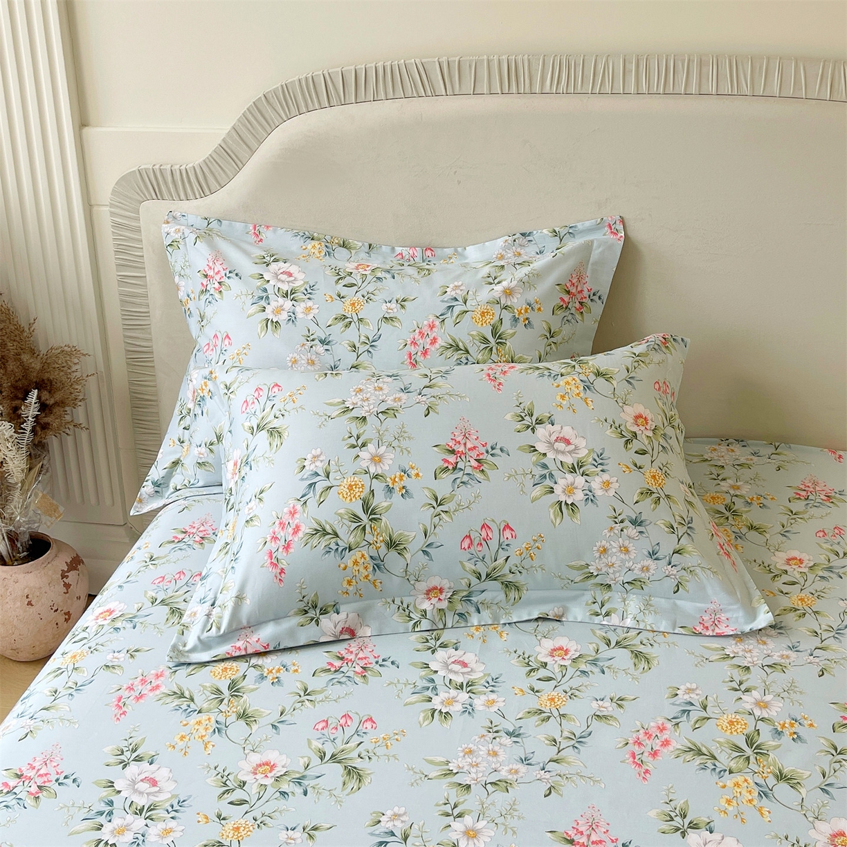 宝齐莱家纺 2026新款全棉纯棉13372印花单枕套枕套单件 午后花园