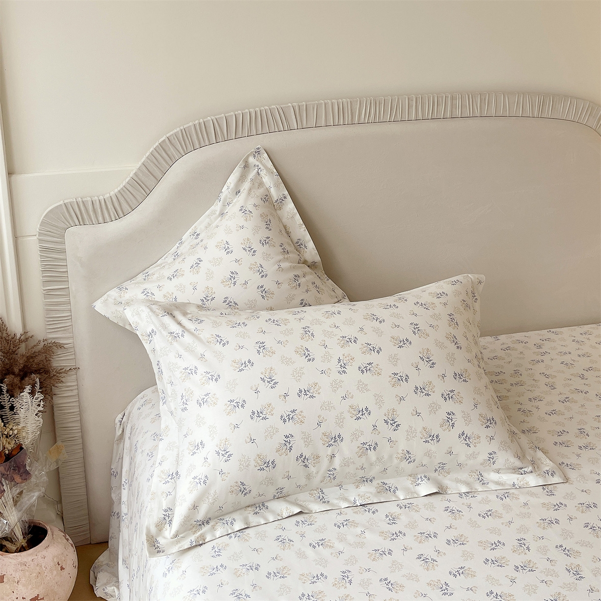 91家纺网 家纺一手货源 找家纺 宝齐莱家纺 2026新款全棉纯棉13372印花单枕套枕套单件 左岸晨雾