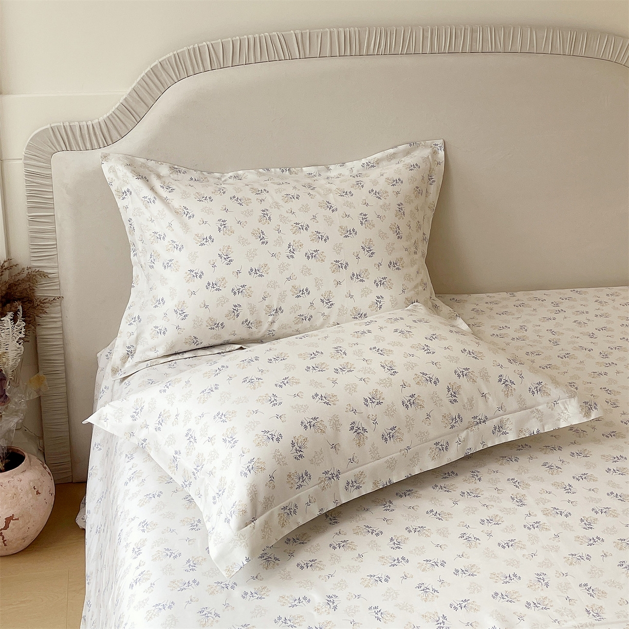 91家纺网 家纺一手货源 找家纺 宝齐莱家纺 2026新款全棉纯棉13372印花单枕套枕套单件 左岸晨雾