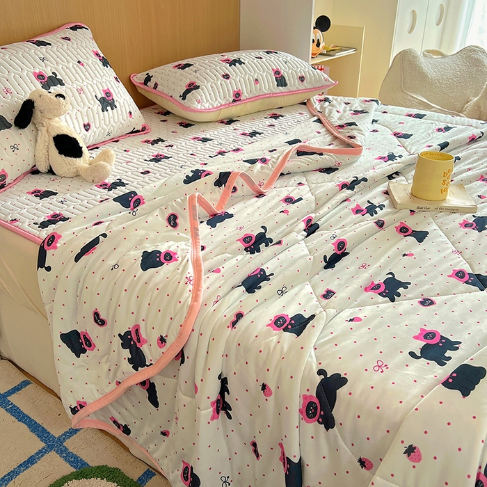 91家纺网 家纺一手货源 找家纺 （总）希诺家居 2026新款卡通小清新牛奶针织棉夏被空调被（花型独家专版）