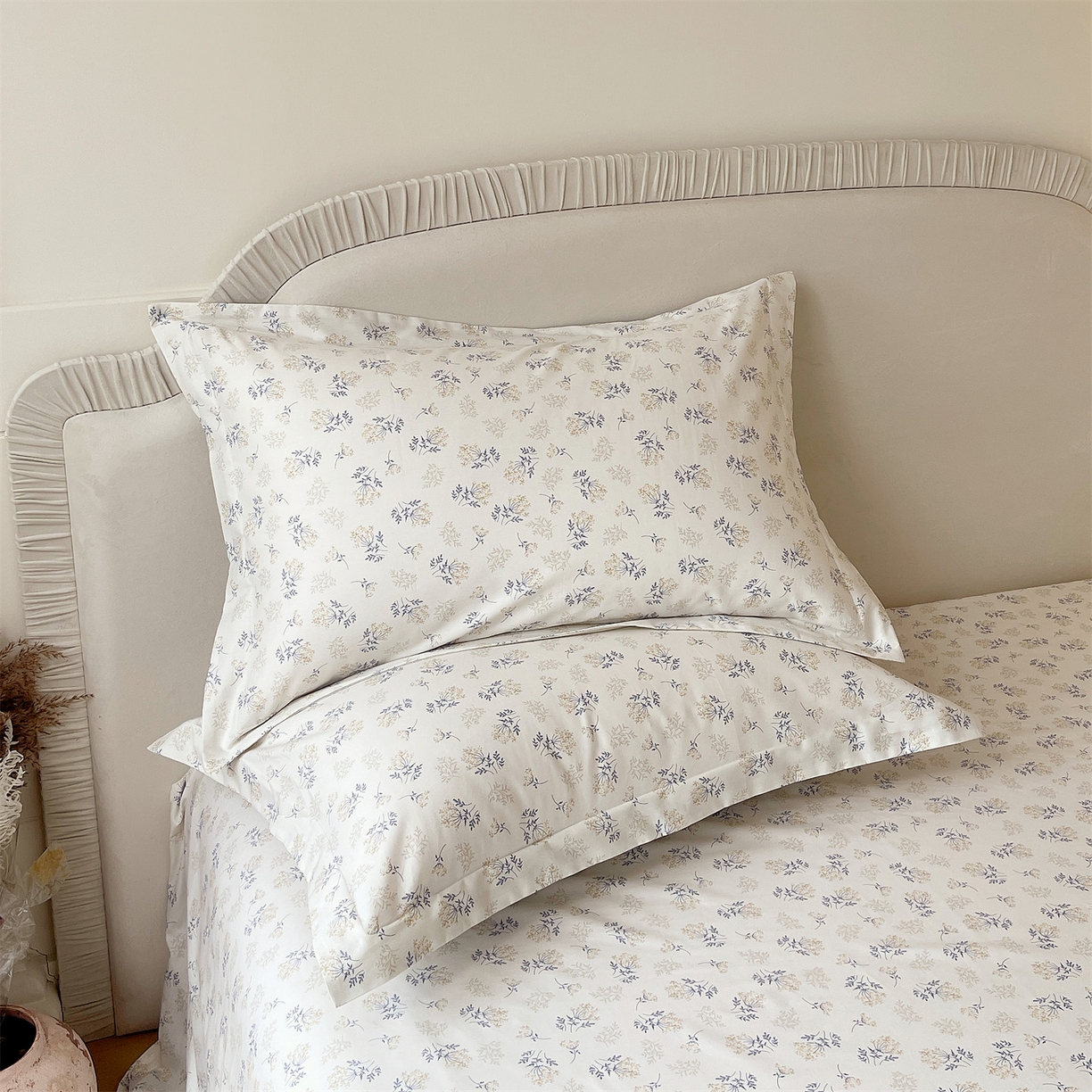 91家纺网 家纺一手货源 找家纺 宝齐莱家纺 2026新款全棉纯棉13372印花单枕套枕套单件 左岸晨雾