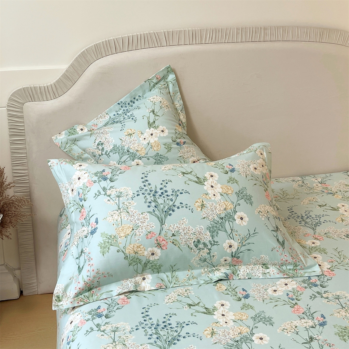 91家纺网 家纺一手货源 找家纺 宝齐莱家纺 2026新款全棉纯棉13372印花单枕套枕套单件 浅茉