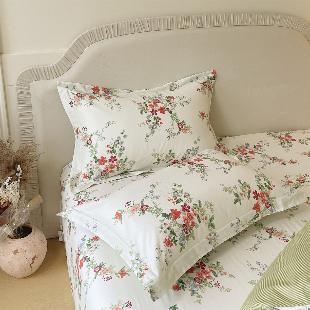 91家纺网 家纺一手货源 找家纺 宝齐莱家纺 2026新款全棉纯棉13372印花单枕套枕套单件 香榭丽