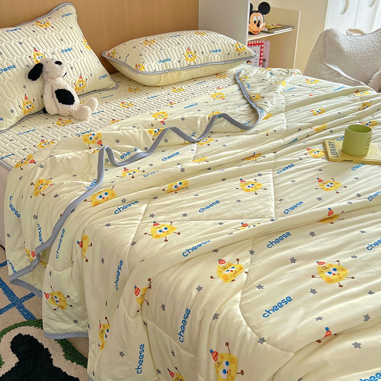 希诺家居 2026新款卡通小清新牛奶针织棉夏被空调被（花型独家专版） 美味芝士