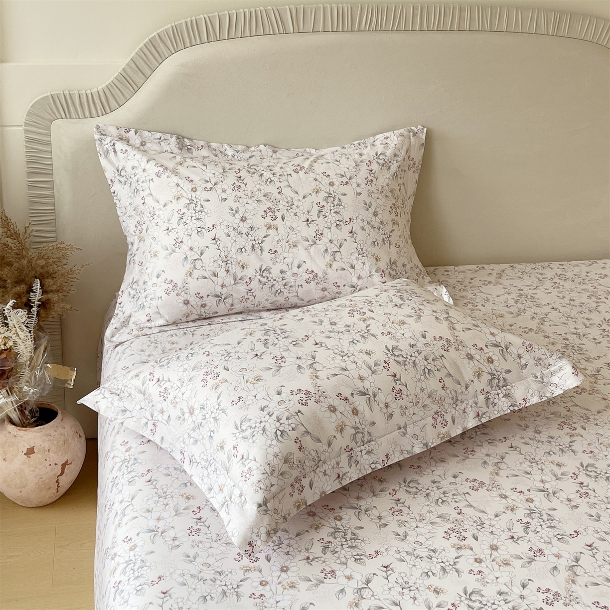 91家纺网 家纺一手货源 找家纺 宝齐莱家纺 2026新款全棉纯棉13372印花单枕套枕套单件 烟花间