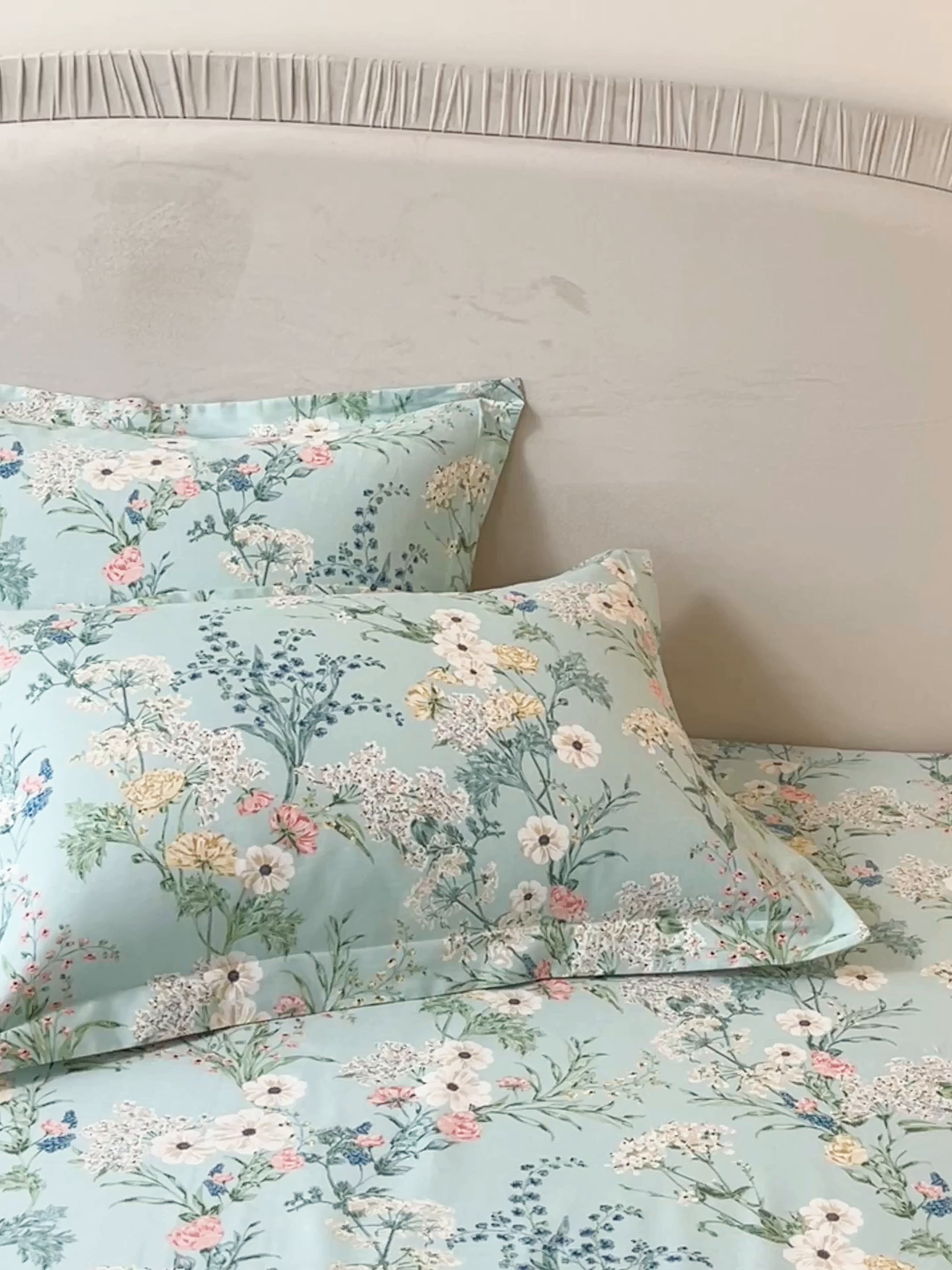 91家纺网 家纺一手货源 找家纺 宝齐莱家纺 2026新款全棉纯棉13372印花单枕套枕套单件 浅茉