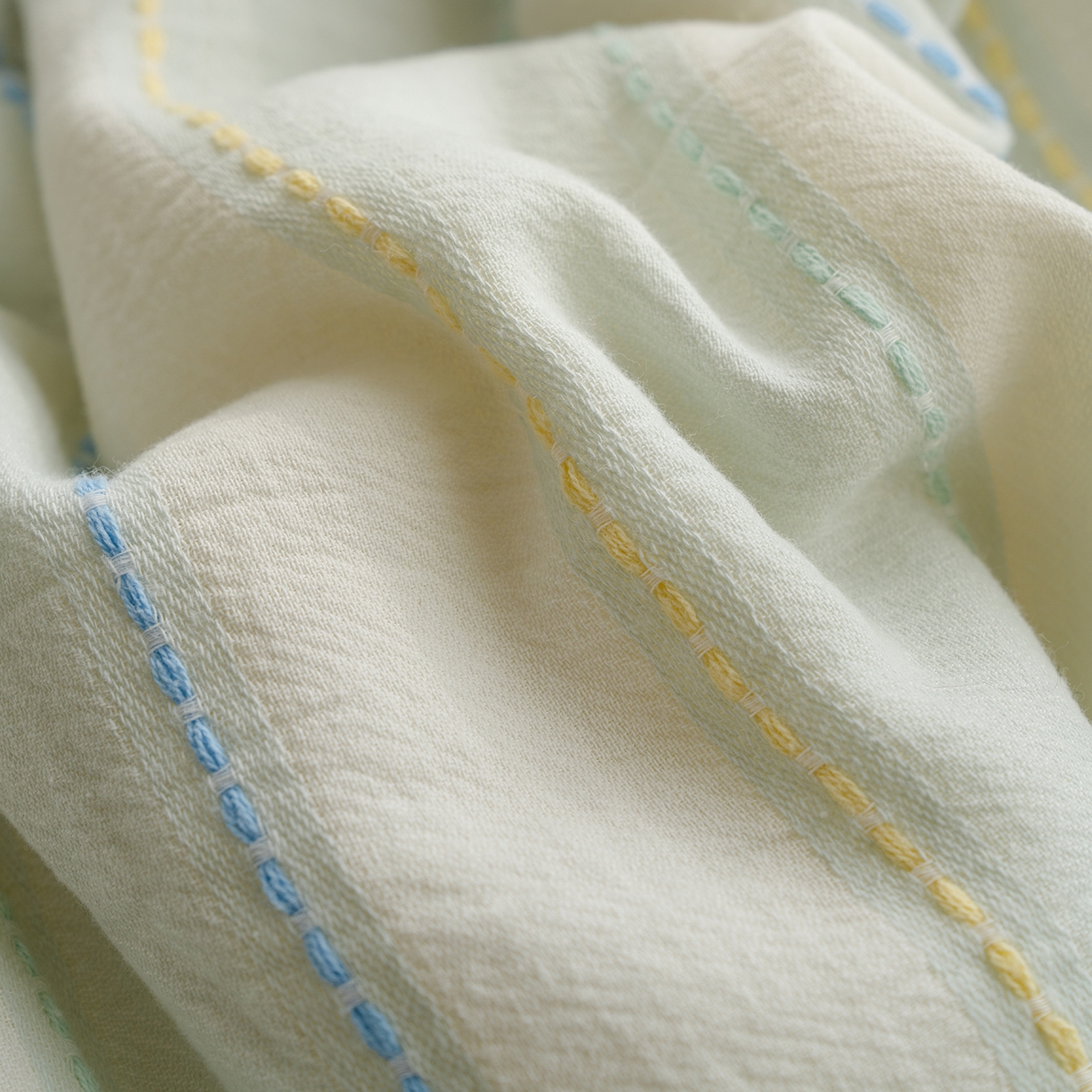 91家纺网 家纺一手货源 找家纺 （总）被窝家纺 2026新款全棉双层纱提花夏被夏凉被空调被四件套-青柠桃夭