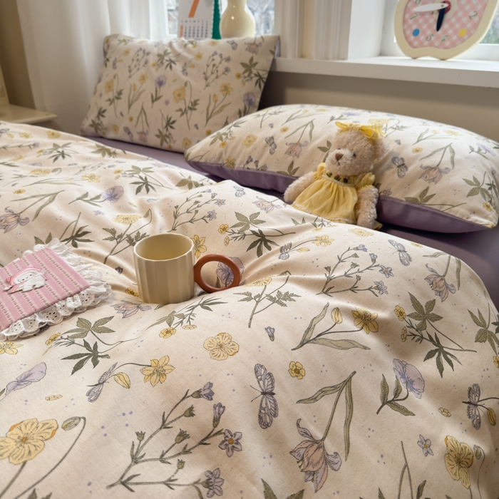 91家纺网 家纺一手货源 找家纺 （总）如意朵 2026新款全棉棉麻印花四件套