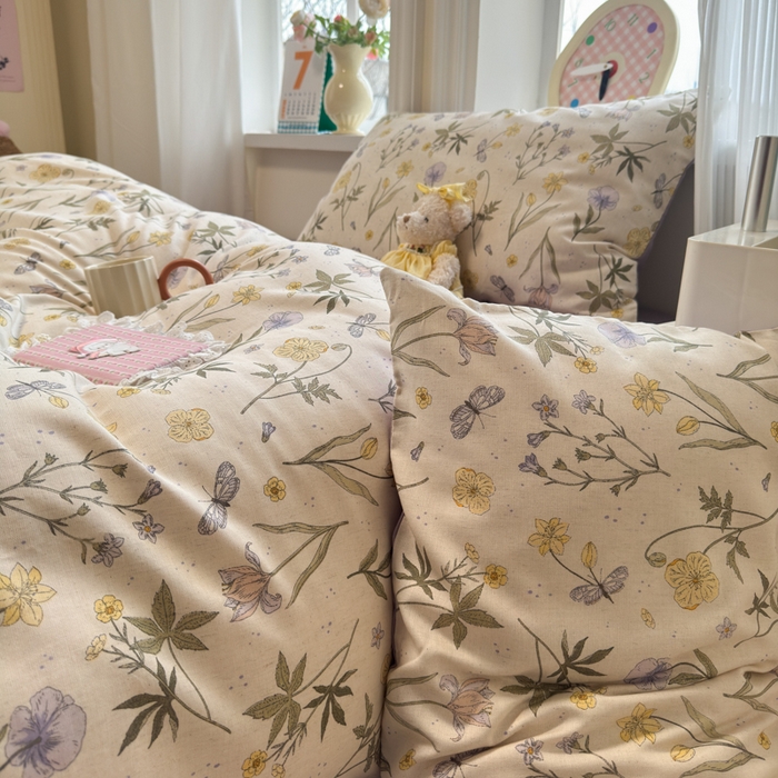 91家纺网 家纺一手货源 找家纺 （总）如意朵 2026新款全棉棉麻印花四件套