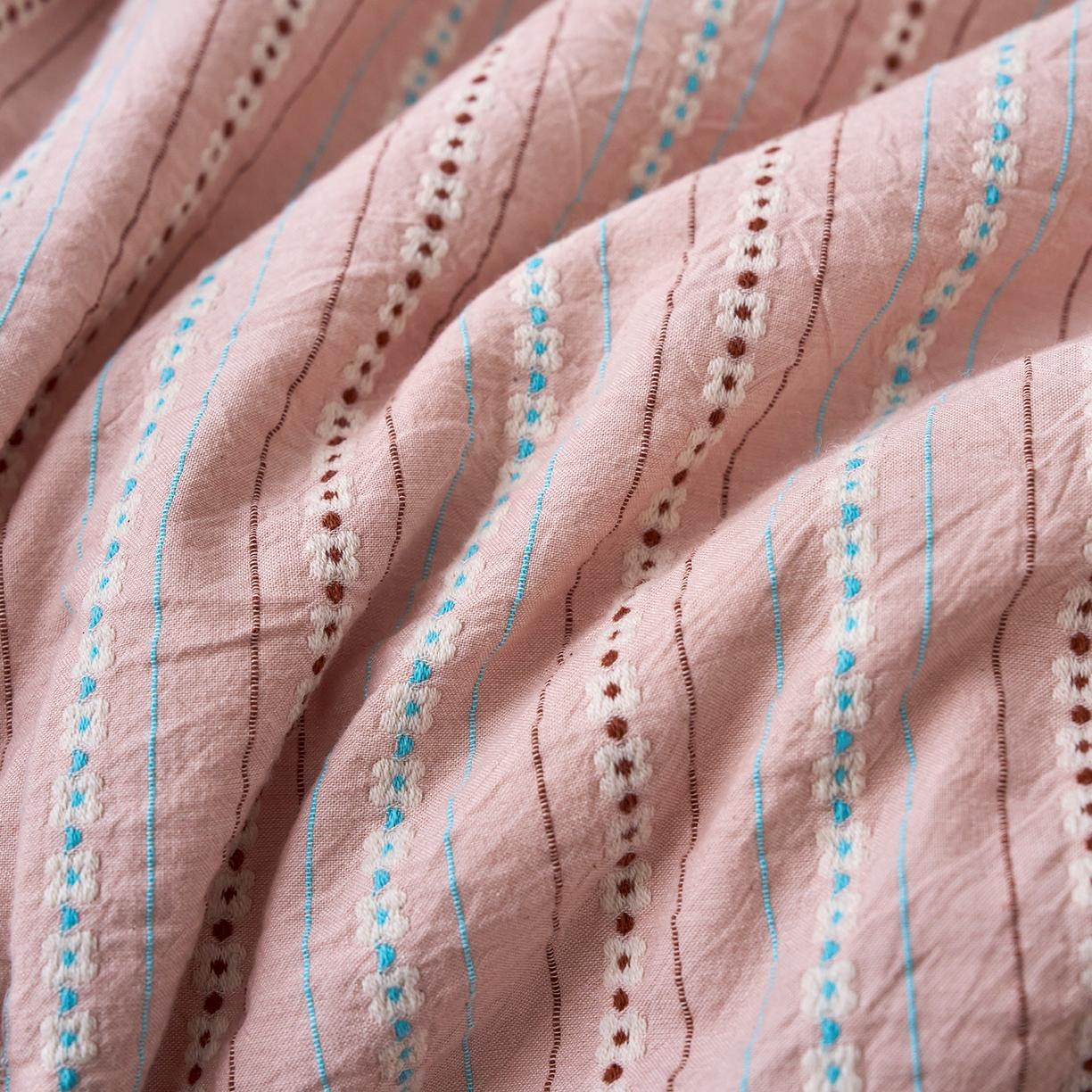 91家纺网 家纺一手货源 找家纺 被窝家纺 2026新款全棉色织提花夏被夏凉被空调被四件套-莫奈花园 莫奈花园-粉