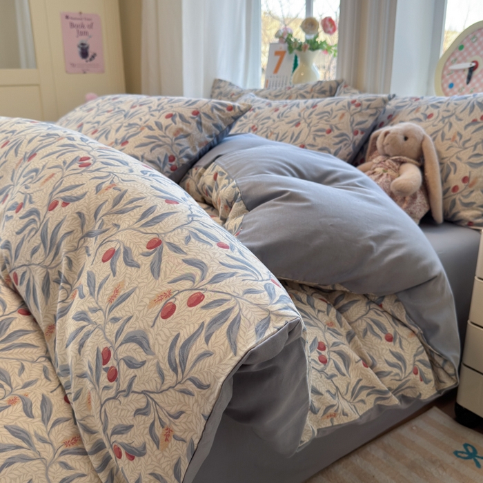 91家纺网 家纺一手货源 找家纺 （总）如意朵 2026新款全棉棉麻印花四件套