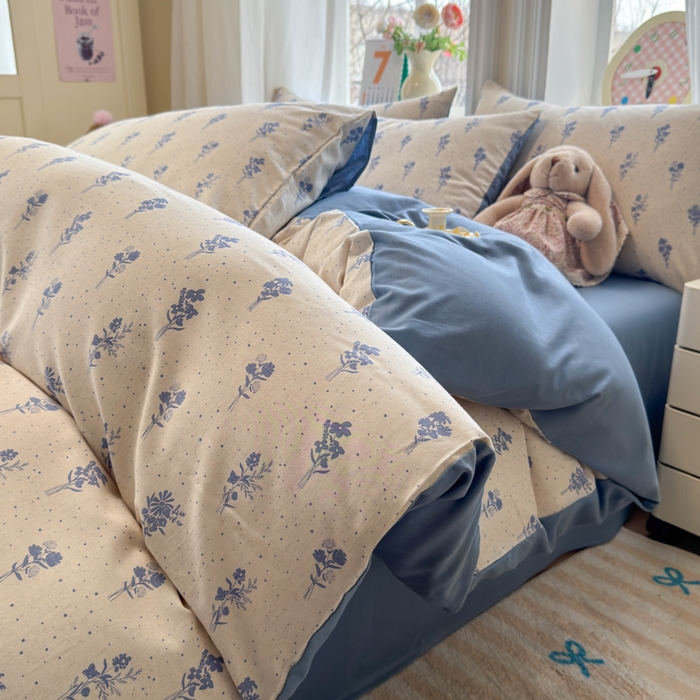 91家纺网 家纺一手货源 找家纺 （总）如意朵 2026新款全棉棉麻印花四件套