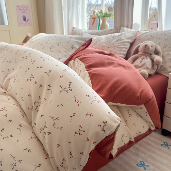 91家纺网 家纺一手货源 找家纺 （总）如意朵 2026新款全棉棉麻印花四件套