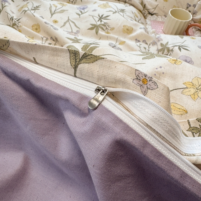 91家纺网 家纺一手货源 找家纺 如意朵 2026新款全棉棉麻印花四件套 春野