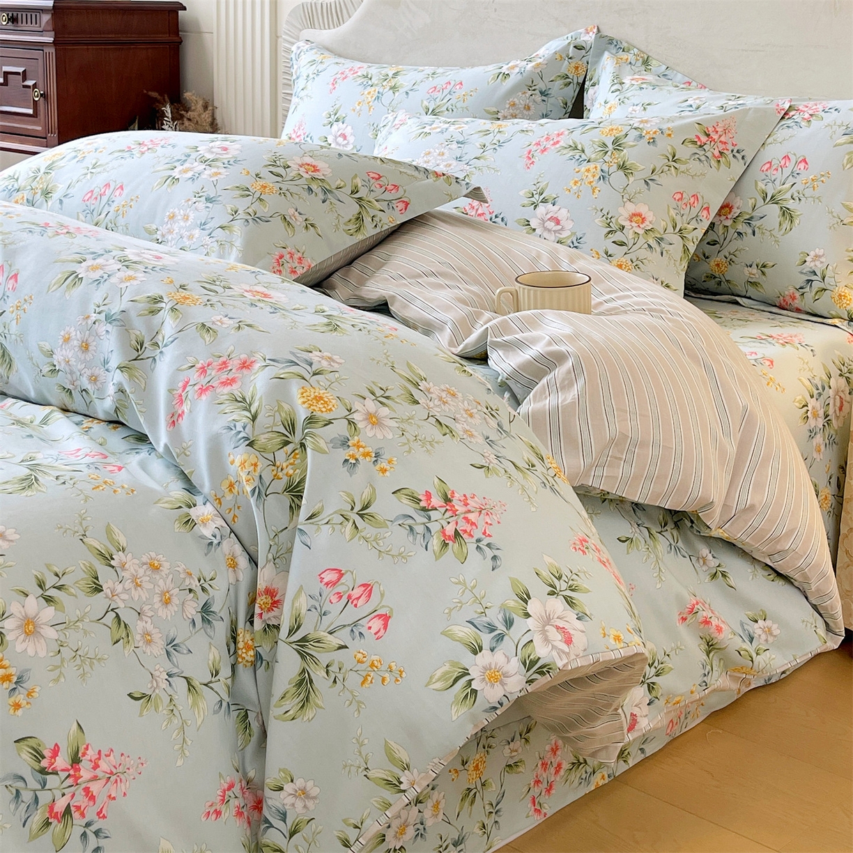 91家纺网 家纺一手货源 找家纺 （总）宝齐莱家纺 2026新款全棉纯棉13372印花四件套