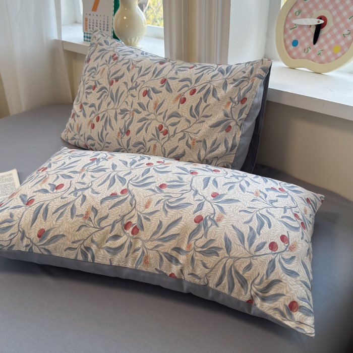 91家纺网 家纺一手货源 找家纺 如意朵 2026新款全棉棉麻印花四件套 蜜果