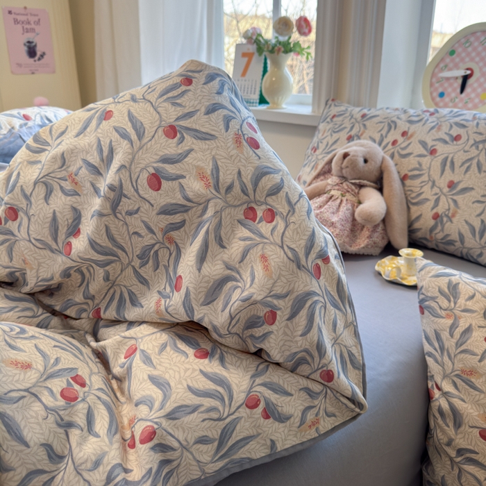 91家纺网 家纺一手货源 找家纺 如意朵 2026新款全棉棉麻印花四件套 蜜果