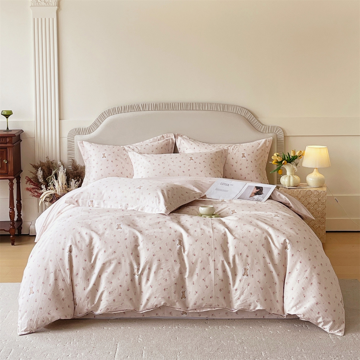 91家纺网 家纺一手货源 找家纺 宝齐莱家纺 2026新款全棉纯棉13372印花四件套 小确幸