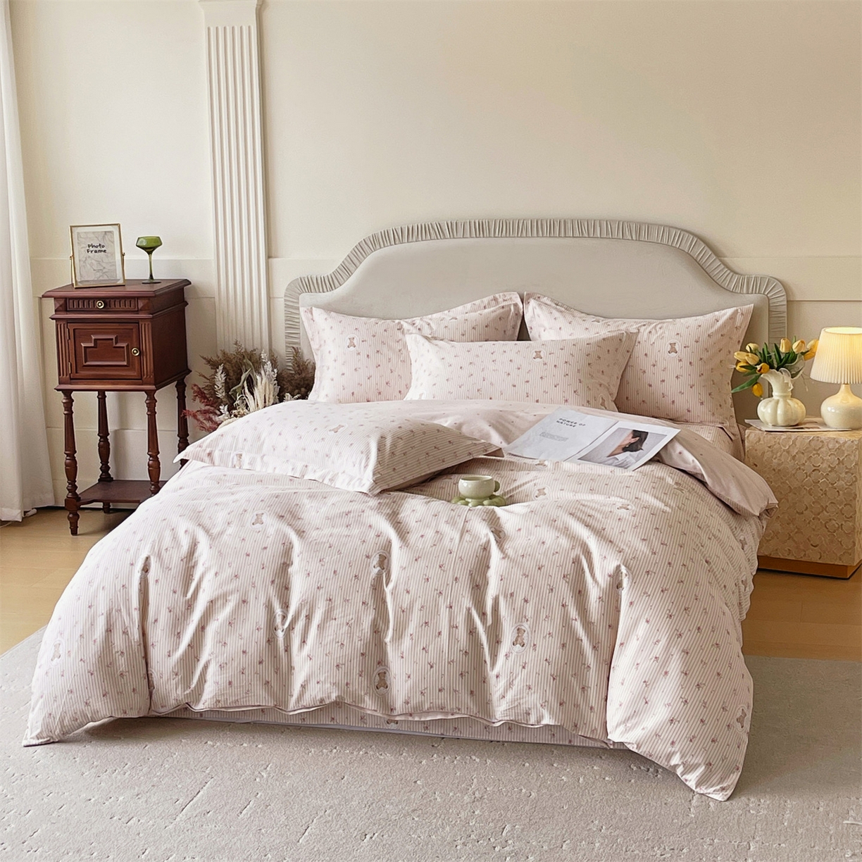 91家纺网 家纺一手货源 找家纺 宝齐莱家纺 2026新款全棉纯棉13372印花四件套 小确幸