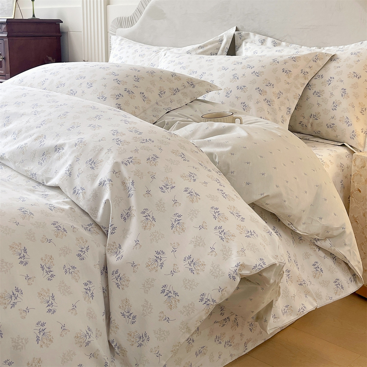 宝齐莱家纺 2026新款全棉纯棉13372印花四件套 左岸晨雾