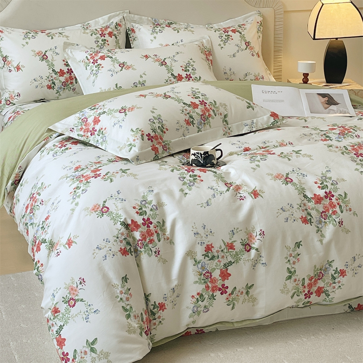 91家纺网 家纺一手货源 找家纺 宝齐莱家纺 2026新款全棉纯棉13372印花四件套 香榭丽