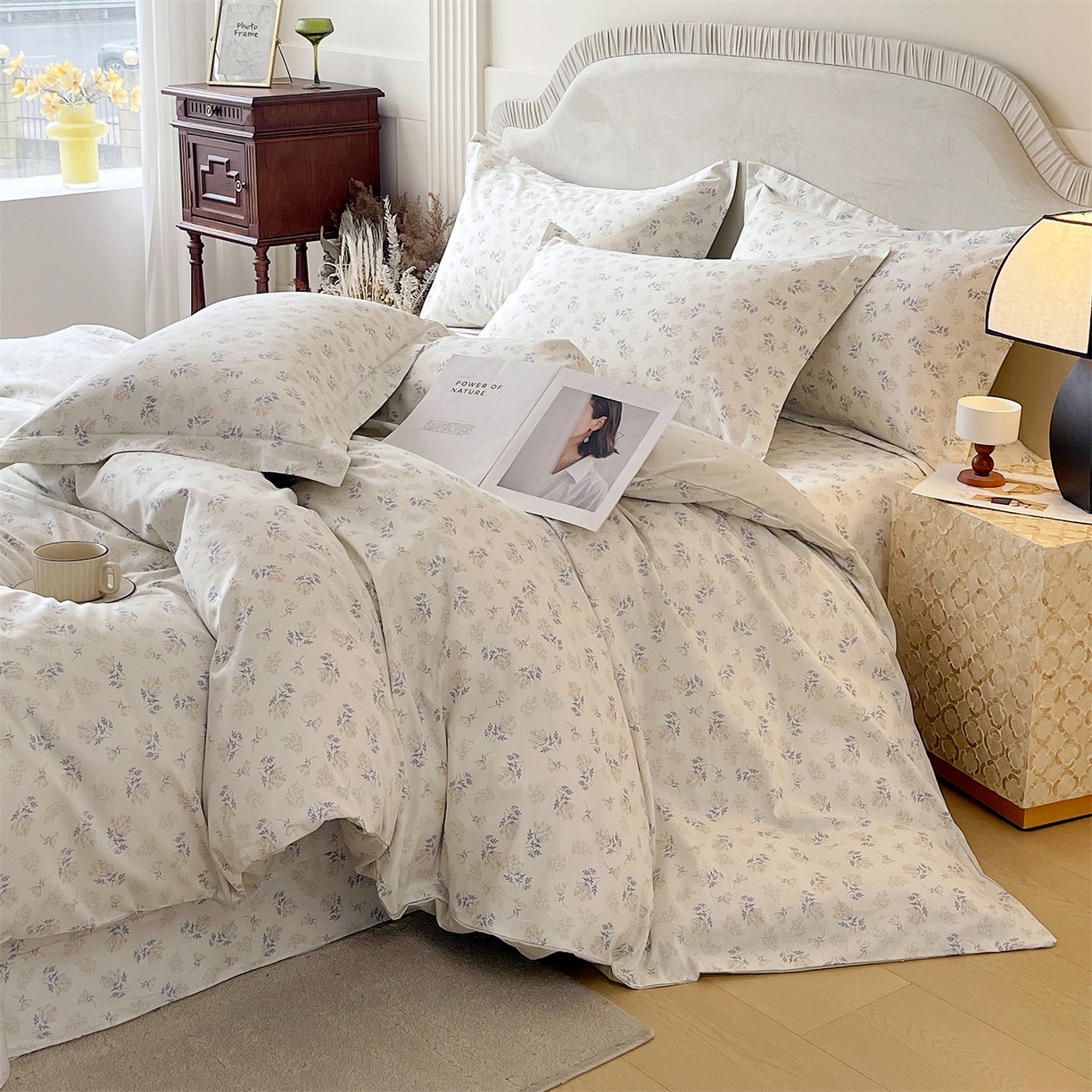 91家纺网 家纺一手货源 找家纺 宝齐莱家纺 2026新款全棉纯棉13372印花四件套 左岸晨雾