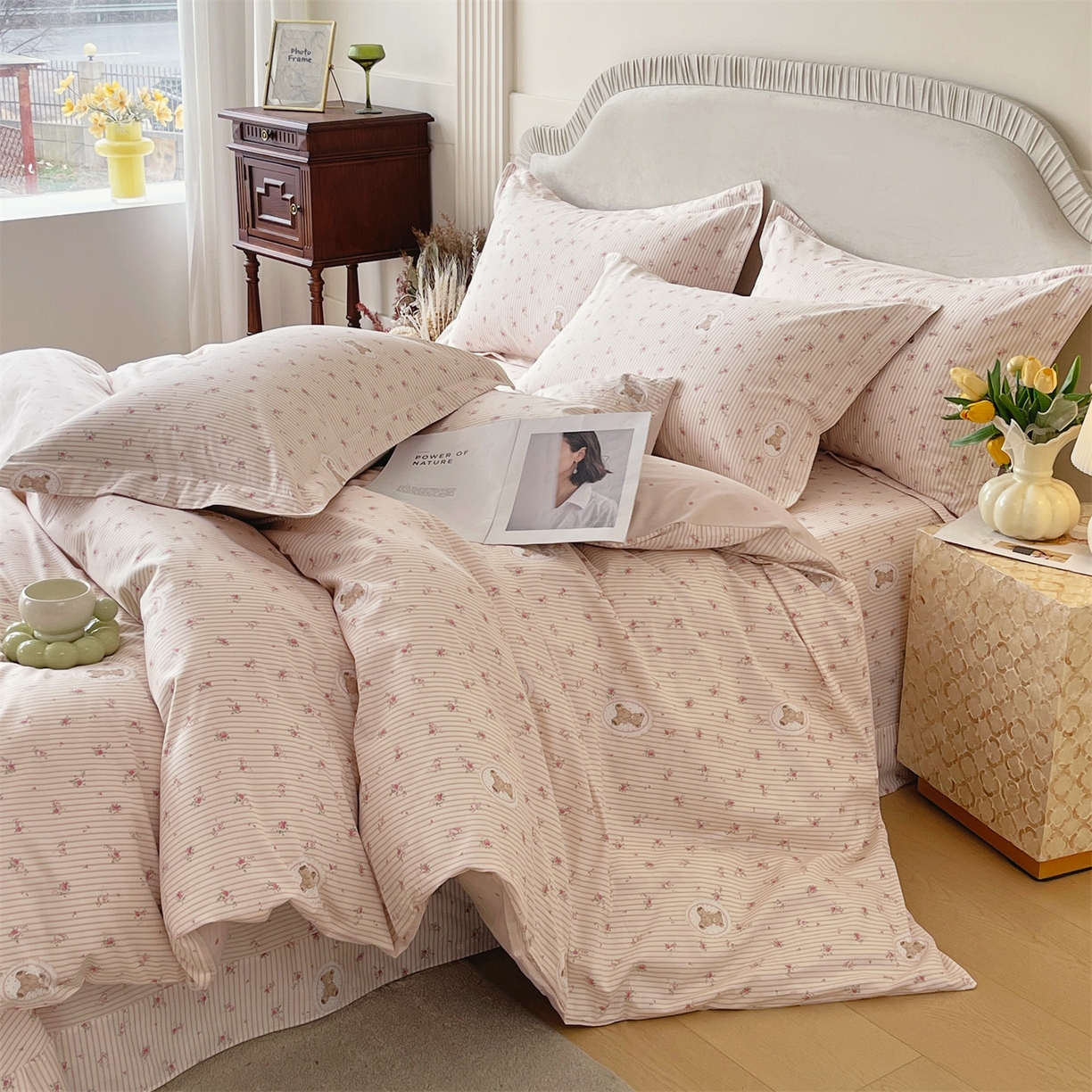 91家纺网 家纺一手货源 找家纺 宝齐莱家纺 2026新款全棉纯棉13372印花四件套 小确幸