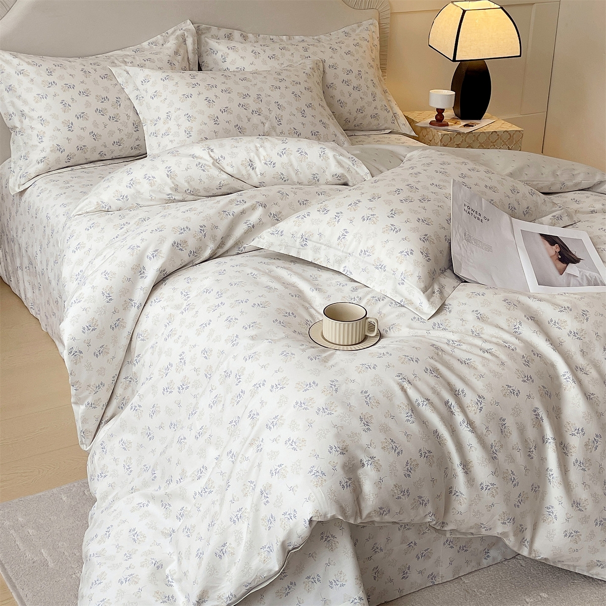 91家纺网 家纺一手货源 找家纺 宝齐莱家纺 2026新款全棉纯棉13372印花四件套 左岸晨雾