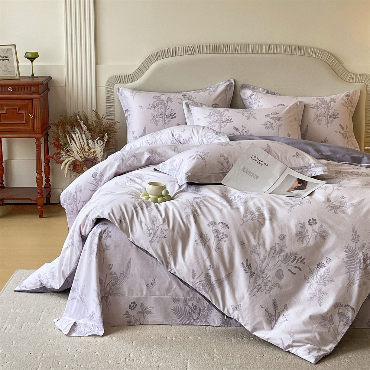 91家纺网 家纺一手货源 找家纺 宝齐莱家纺 2026新款全棉纯棉13372印花四件套 清雅